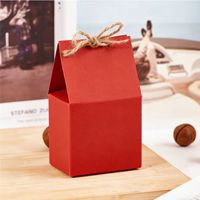 Boîte cadeau personnalisée en papier kraft brun avec lien en corde de jute - Emballage écologique pour les cadeaux de mariage, les biscuits et les petits cadeaux