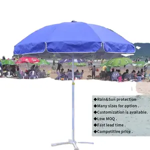 Outdoor Patio Stahl Markt Perrier Umbrella Beach Shade Mit Cross Base Beige