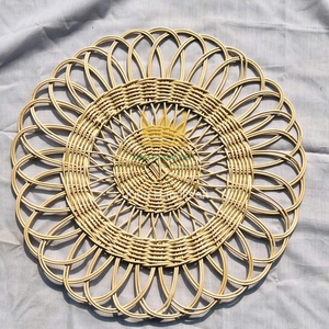 Set de table/assiette décorative/objet de décoration murale en rotin durable pour table à manger, artisanat du Vietnam, prix abordable - Product Image 5