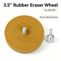 Roue de gomme abrasive en caoutchouc de 3,5 pouces avec adaptateur de tige, vitesse maximale 4000 tr/min, pour perceuse, éliminateur d'autocollants de voiture, de vinyle et de résidus de colle