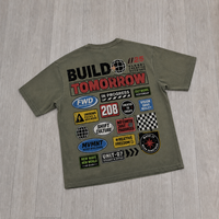 T-shirt OEM en coton vert militaire, personnalisable, imprimé intégral, pour homme