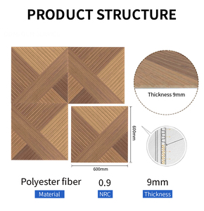 Dễ dàng cài đặt nhẹ Veneer Acoustic Panels - DIY âm thanh tấm cho tường và trần thiết kế walnut kết cấu cao cấp văn phòng - Product Image 3