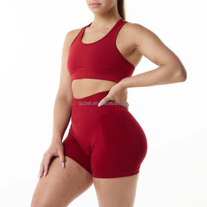 Vente en gros, ensemble complet d'équipement de yoga pour entraînement, soutien-gorge et short avec logo personnalisé, ensemble de yoga pour femmes - Product Image 6