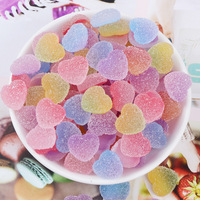 50pcs mélange 3D coloré Flatback bonbons résine Kawaii étoile coeur gommeux ours Nail Art breloques pour ongles