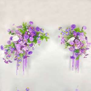 Décoration murale <span class=keywords><strong>artificielle</strong></span>, arrangement floral suspendu, fond de photographie mural en panneau KT, arrangement - Product Image 1