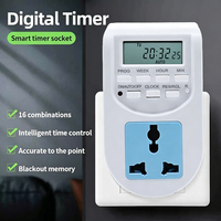 Prise Minuterie Numérique Programmable 7 Jours, Minuterie Intelligente Hebdomadaire, Prise Universelle avec Écran LCD et Mémoire de Panne de Courant