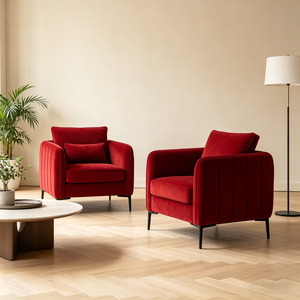 Modern Velvet Accent <strong>Chair</strong> Upholstered Single Sofa Armchair Metal Legs Removable Cushion <strong>Reading</strong> <strong>Chair</strong> for Living Room Hotel - Product Image 2