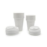 Couvre-gobelets jetables 100 % compostables et biodégradables en bagasse de canne à sucre pour gobelets à café chaud/froid de 8 oz, pour les fêtes