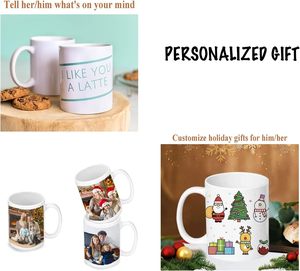 White Ceramic <b>Mug</b> Sublimation Blank Modern Design 11oz Dishwasher Safe Gift <b>Box</b> Included for Office Home Use - Product Image 4