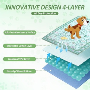 Tapis d'apprentissage de la propreté lavables pour <span class=keywords><strong>chiens</strong></span>, super absorbants <span class=keywords><strong>et</strong></span> réutilisables, avec motifs floraux, pour l'entraînement des <span class=keywords><strong>chiots</strong></span>, pour le sol, le canapé <span class=keywords><strong>et</strong></span> le lit, 18"x 24" - Product Image 2