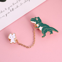 Chine fabricant pas cher personnalisé épinglettes en métal en gros mignon dessin animé Badge requin lapin émail doux Animal broche avec chaîne