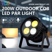 Luz LED DMX512 RGBW 4 en 1 de 4x50W con IP65, Temperatura de Color 3000-6000K, 1 Año de Garantía para Iluminación de Escenarios y Proyecciones
