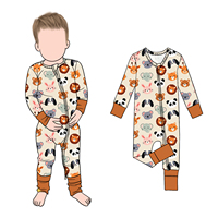 Combinaison-pyjama bébé Little Glow Kids, motif animaux mignons, en bambou, haute qualité, tendance, très vendue