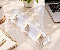 Perforateur en acrylique transparent personnalisé, perforateur en acrylique standard à 3 trous, perforateur de papier transparent rose gold