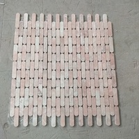Carreaux de mosaïque en travertin beige à motif cannelé concave pour dosseret de cuisine de décoration murale de salle de bain