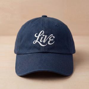 Custom 6 Panel Embroidery Logo <b>Navy</b> <b>Blue</b> Baseball <b>Caps</b> Washed Cotton Unstructured Dad Hats - Product Image 2