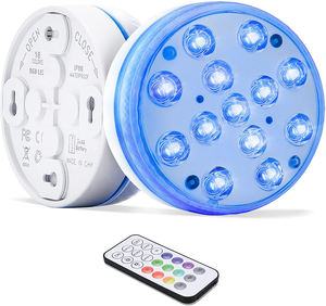 13 Светодиодная подсветка для бассейна из освещение перезаряжаемые портативный IP68 водонепроницаемый Радиочастотный пульт дистанционного погружные огни на батарейках Пруд аквариум подводный светодиодный светильник - Product Image 1