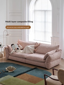 Canapé Atunus Loveseat, style rétro français, crème, design de créateur, <span class=keywords><strong>2</strong></span>, 3 ou 4 <span class=keywords><strong>places</strong></span>, rose, salon, petit appartement, tissu chenille, ensemble de canapés - Product Image 5