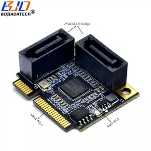 Antarmuka PCI-E Mini ke 2 x SATA 3.0 7Pin, ekspansi konektor kartu Riser 6Gbps ASM1061 untuk Hard Disk Drive