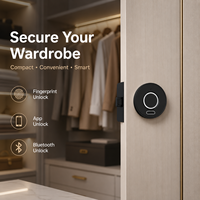 Vente directe usine – Armoire à tiroirs intégrée avec lecteur d'empreintes digitales, meuble de rangement double porte pour bureau, chevet ou chaussures, compatible serrure intelligente et Cloud