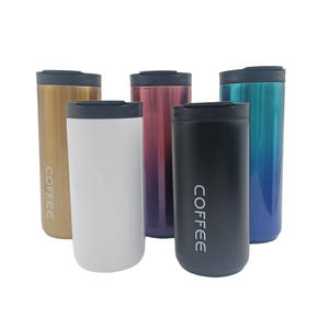 Stainless Steel Tumbler 16Oz Double Wall Vacuum Insulated Coffee <b>Mug</b> For Travel Office Use White Black Gold Blue Purple Gradient - Product Image 4