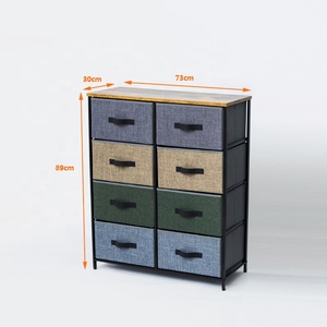 Cassettiera in Tessuto a 8 Cassetti Pieghevole, Mobile Contenitore in Legno Stile Rustico per Soggiorno e Camera da Letto - Product Image 3