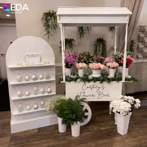 LEDA <span class=keywords><strong>Chariot</strong></span> à bonbons floral blanc personnalisé en gros, <span class=keywords><strong>prix</strong></span> d'usine, décoration florale, <span class=keywords><strong>chariot</strong></span> à sucreries pour mariage, événement, restauration - Product Image 2