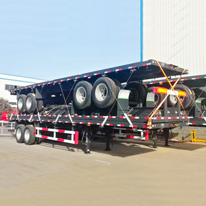 รถกึ่งพ่วงเตียงแบนรถกึ่งพ่วงสำหรับ53ft 48ft 40ft 3เพลา4เพลารถแบบกำหนดเอง - Product Image 4