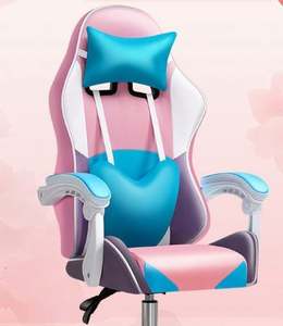 Asiento de tela Xl para juegos de ordenador, silla de juegos para jugadores de carreras con luz Led, color rosa, bajo <span class=keywords><strong>2000</strong></span> Led - Product Image 4