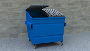 Conteneur à déchets de 3 m³ en acier pour chargement frontal avec couvercle en caoutchouc - Product Image 3