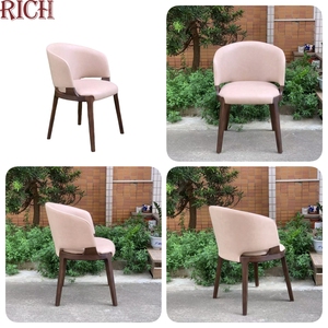Sedia da Pranzo Moderna con Braccioli in Tessuto di Lino e Velluto, Struttura in <span class=keywords><strong>Legno</strong></span> per Casa, <span class=keywords><strong>Cucina</strong></span>, Hotel, Ristorante, Ufficio, Reception, Caffè, Eventi - Product Image 4
