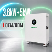 Système solaire tout-en-un avec onduleur et stockage d'énergie 3,6 kW 5 kWh, batterie lithium LiFePO4 25,6 V, système hybride hors réseau pour toute la maison, direct usine