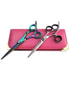 Paquete de 2 Tijeras Profesionales de Salón - J2 de Acero Inoxidable Japonés con Acabado Espejo para Diestros - Product Image 2