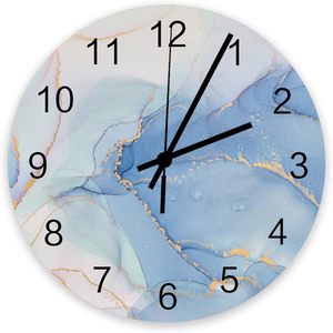 Orologio da Parete Silenzioso <span class=keywords><strong>in</strong></span> Marmo con Motivo <span class=keywords><strong>in</strong></span> <span class=keywords><strong>Pietra</strong></span> per Decorazione Soggiorno, Creativo Retrò Nostalgico con Stampa UV <span class=keywords><strong>e</strong></span> Logo Personalizzato Moderno - Product Image 3