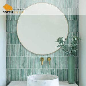 Tuiles en marbre cannelées, garniture en bambou rainurée, <span class=keywords><strong>cabochon</strong></span>, mosaïque courte, panneaux de porte, tuiles murales en pierre personnalisées pour salle de bain - Product Image 1