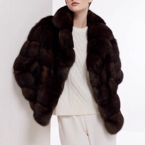 Manteau parka en fausse fourrure épaisse à revers rétro haut de gamme pour femme garçon-Manteau en fausse fourrure écologique ressemblant à du vison et en fausse fourrure de sable - Product Image 6