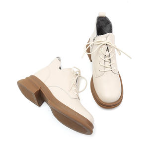 Botines de cuero de vaca de talla grande Victoria Christina Hesketh, botas de moda con cremallera y cordones, cálidas, transpirables, para otoño - Product Image 5