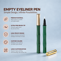 Emballage en gros vide pour stylo eyeliner sans air en bambou avec pinceau, tubes en plastique pour stylo eyeliner liquide et stylo à sourcils