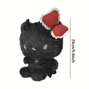 เราจัดส่งรวดเร็วใน3-5วัน9นิ้ว Hellokitty Angel plushie ยัดไส้สัตว์สีดำนุ่มฟัซซี่ huggable plushie - Product Image 6