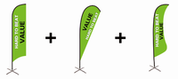 Weihai WZRODS Pole Maker 3IN1 Drapeau Publicité Bannière de vent à lame composite en carbone pour l'événement d'affichage de promotion