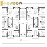 Ensemble complet de design d'intérieur KNOWDOW avec des dessins CAO de rendu 3D et un approvisionnement complet en matériaux pour toute la maison
