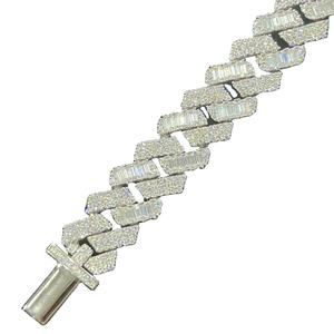 Bijoux fins de mode, bracelets en moissanite, bracelets rigides, chaîne cubaine en argent - Product Image 1