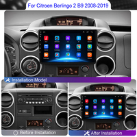Autoradio Android pour Citroën Berlingo 2 B9 Peugeot Partner 2021 Lecteur multimédia Carplay Navigation GPS Écran tactile QLED