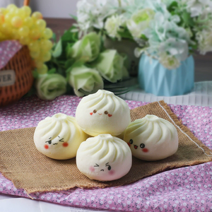 Jouet anti-stress en forme de boulette blanche à la vapeur, texture moelleuse et lisse, pour un jeu relaxant et une décoration mignonne pour la maison - Product Image 3