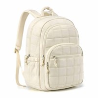 Sac à dos matelassé de luxe 15,6 pouces pour couches, décontracté, avec fermeture éclair, résistant à l'eau, pour ordinateur portable, idéal pour l'université, les voyages, pour femme