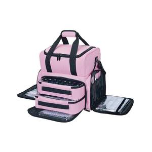 Free Sample Custom Logo 3-Layer <b>Travel</b> Makeup <b>Case</b> for Women Durable PU Cosmetic <b>Case</b> for Beauty Tool Storage - Product Image 1