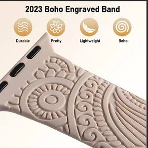 Nouveau Design <span class=keywords><strong>Bracelet</strong></span> de Montre pour Iwatch <span class=keywords><strong>Bracelet</strong></span> en Silicone 38/42mm pour Iwatch Noix de Cajou Fleur <span class=keywords><strong>Bracelet</strong></span> en Silicone - Product Image 5