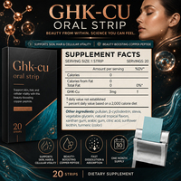 Complément de beauté OEM GHK-Cu en bandelettes orales, peptide de cuivre, favorise la vitalité cellulaire de la peau et des cheveux, film oral de beauté à dissolution rapide