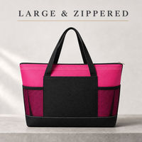 Grand sac fourre-tout à fermeture éclair avec poche avant et poches latérales en filet, impression personnalisée OEM ODM