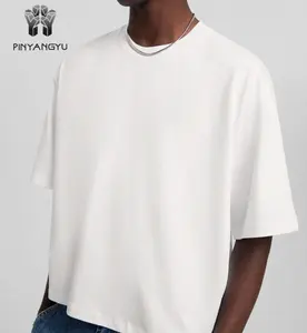 2024 Pin Yang Hoge Kwaliteit 100% Katoenen Ronde Hals Zwaargewicht T-Shirt Oversized T-Shirt Cropped Boxy Mannen T-Shirt Voor Mannen